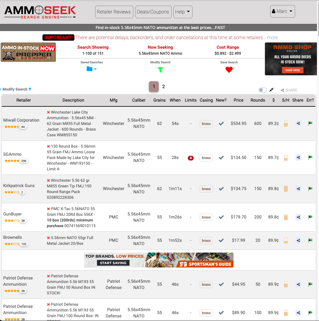 Medium Width Desktop Results