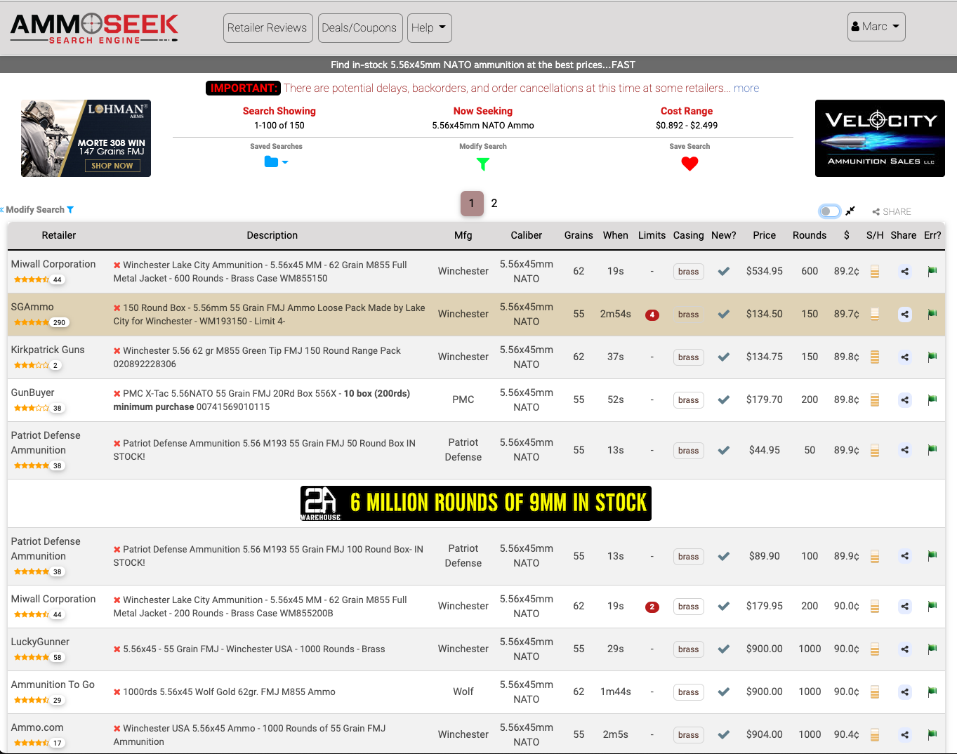 Desktop Wide Results / Search Closed